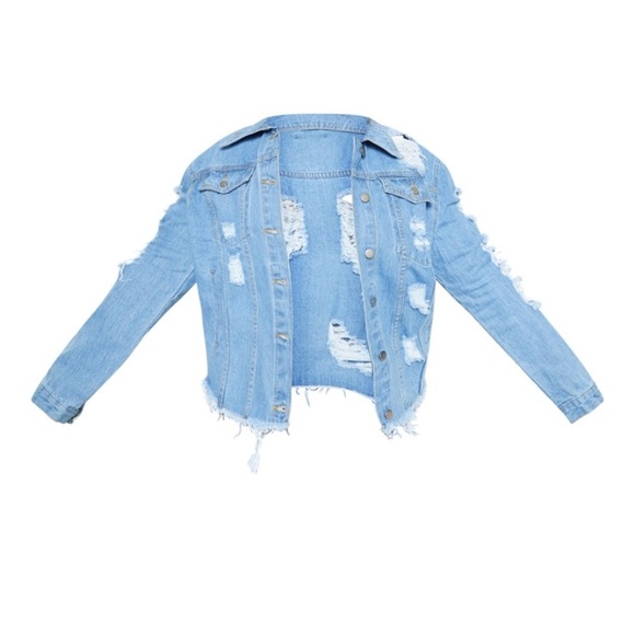 PrettyLittleThing Jackets & Blazers - PLT PLUS LIGHT WASH OVERSIZED DENIM JACKET